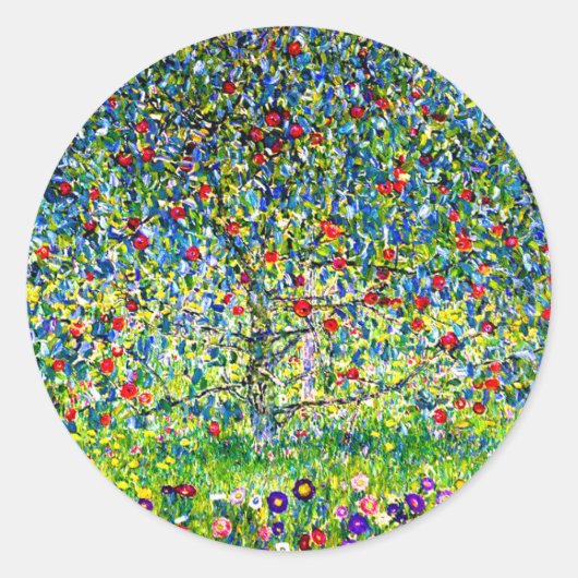 Gustav Klimt Apple Tree Ronde Sticker (Voorkant)