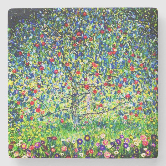 Gustav Klimt Apple Tree Stenen Onderzetter (Voorkant)
