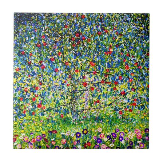 Gustav Klimt Apple Tree Tegeltje (Voorkant)