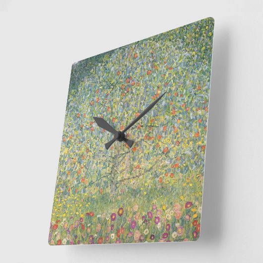 Gustav Klimt Apple Tree Vierkante Klok (Hoek)