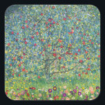 Gustav Klimt - Apple Tree Vierkante Sticker<br><div class="desc">Apple Tree I - Gustav Klimt,  Oil on Canvas,  1907</div>