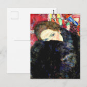 Gustav Klimt artwork, Lady met een moff Briefkaart (Voorkant / Achterkant)