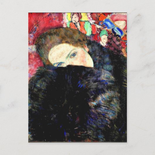 Gustav Klimt artwork, Lady met een moff Briefkaart (Voorkant)