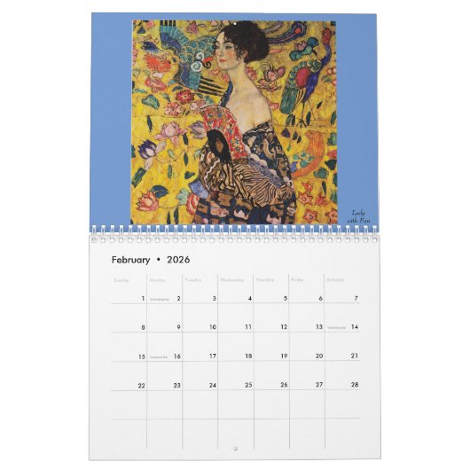 Gustav Klimt Artwork Number 1 Kalender (Feb 2026)