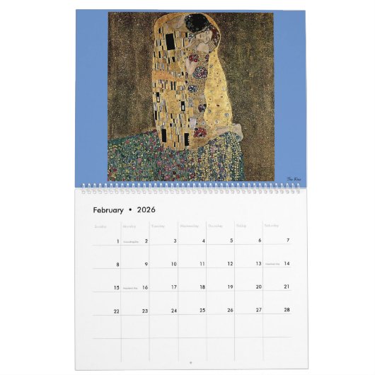 Gustav Klimt Artwork Number 2 Kalender (Feb 2026)