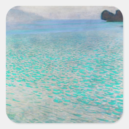Gustav Klimt - Attersee Vierkante Sticker (Voorkant)