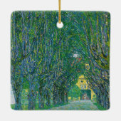 Gustav Klimt - Avenue in het Park Schloss Kammer Keramisch Ornament (Achterkant)
