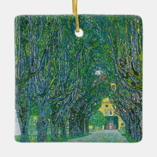 Gustav Klimt - Avenue in het Park Schloss Kammer Keramisch Ornament (Voorkant)