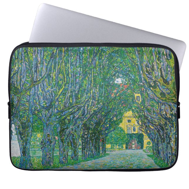 Gustav Klimt - Avenue in het Park Schloss Kammer Laptop Sleeve (Voorkant)