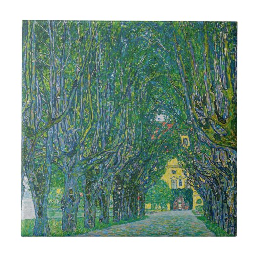 Gustav Klimt - Avenue in het Park Schloss Kammer Tegeltje (Voorkant)