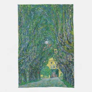 Gustav Klimt - Avenue in het Park Schloss Kammer Theedoek