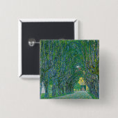 Gustav Klimt - Avenue in het Park Schloss Kammer Vierkante Button 5,1 Cm (Voorkant /achterkant)