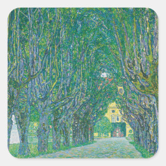 Gustav Klimt: Avenue of Schloss Kammer Park Vierkante Sticker