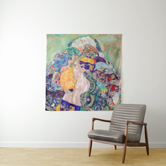Gustav Klimt - Baby/Cradle Fleece Wandkleed (In situ)