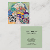 Gustav Klimt - Baby / Cradle - QR-code Vierkante Visitekaartje (Voorkant / Achterkant)
