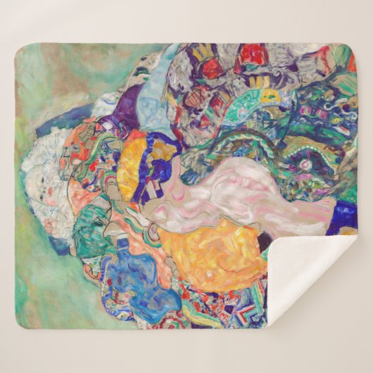 Gustav Klimt - Baby / Cradle Sherpa Deken (Voorkant (horizontaal))
