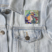 Gustav Klimt - Baby / Cradle Vierkante Button 5,1 Cm (In situ)