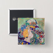 Gustav Klimt - Baby / Cradle Vierkante Button 5,1 Cm (Voorkant /achterkant)