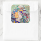 Gustav Klimt - Baby / Cradle Vierkante Sticker (Tas)
