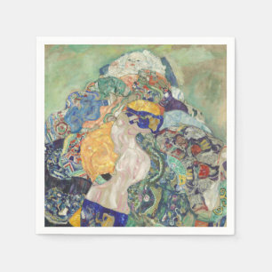 Gustav Klimt Baby in Wieg Kleurrijke Kunst Servet