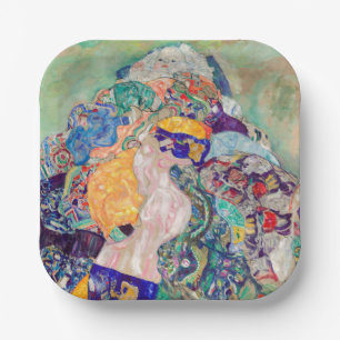 Gustav Klimt - Baby / Wieg Papieren Bordje