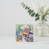 Gustav Klimt - Baby / Wieg - QR Code Vierkante Visitekaartje (Staand voorkant)