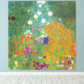 Gustav Klimt - Bauerngarten (1907) Canvas Afdruk (Insitu (Houten vloer))