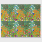 Gustav Klimt Bauerngarten bloementuin fijn kunst Cadeaupapier (Vlak)