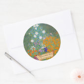 Gustav Klimt "Bauerngarten" Bookplaat Ronde Sticker (Envelop)