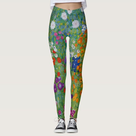 Gustav Klimt Bauerngarten Flower Garden Fine Art Leggings (Voorkant)