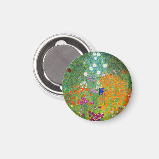 Gustav Klimt Bauerngarten Flower Garden Fine Art Magneet (Voorkant / Achterkant)