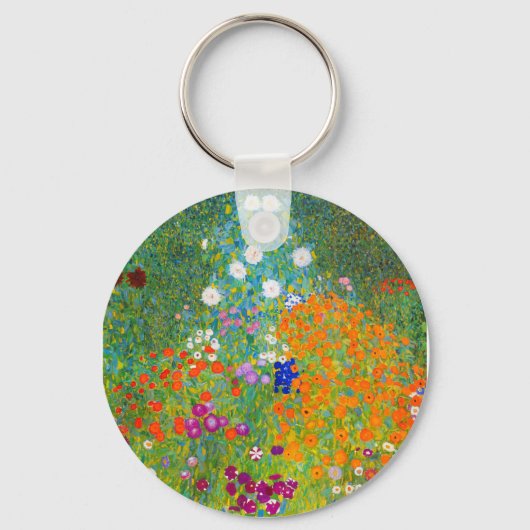 Gustav Klimt Bauerngarten Flower Garden Fine Art Sleutelhanger (Voorkant)