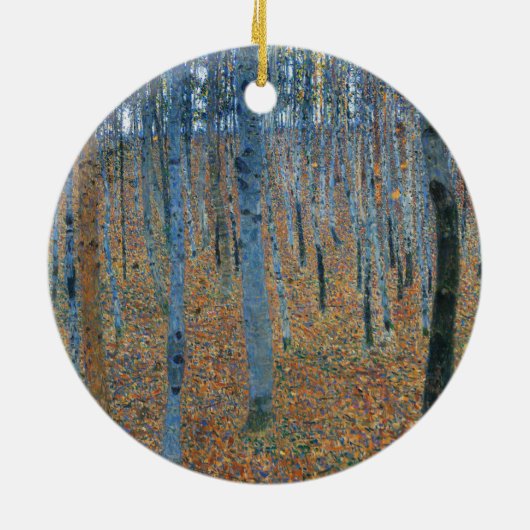 Gustav Klimt Beech Tree Grove Keramisch Ornament (Achterkant)