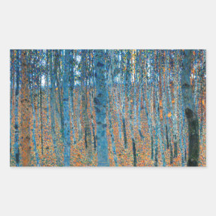 Gustav Klimt Beech Tree Grove Rechthoekige Sticker