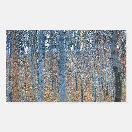 Gustav Klimt Beech Tree Grove Rechthoekige Sticker (Voorkant)