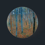 Gustav Klimt Beech Tree Grove Ronde Button 5,7 Cm<br><div class="desc">Dit is gebaseerd op de klassieke natuur schilderkunst van Gustav Klimt,  Beech Grove 1,  1902,  is een close-up van een bos van beuken,  in blauw en kleurrijke bossen.</div>