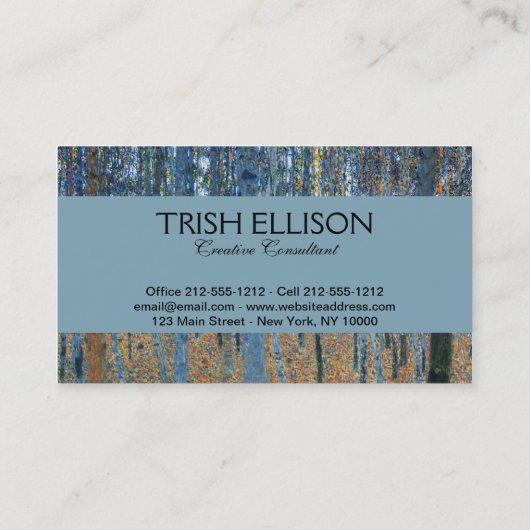 Gustav Klimt Beech Tree Grove Visitekaartje (Achterkant)