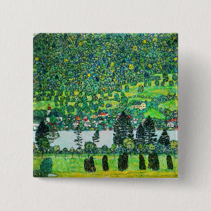 Gustav Klimt - Berghelling bij Unterach Vierkante Button 5,1 Cm