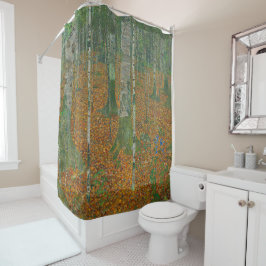 Gustav Klimt - Berkenbos Fine Art Douchegordijn