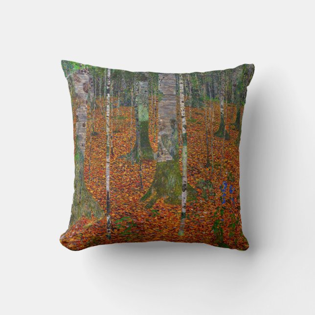 Gustav Klimt - Berkenbos Kussen (Voorkant)