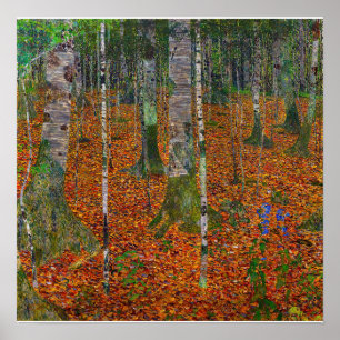 Gustav Klimt - Berkenbos Poster