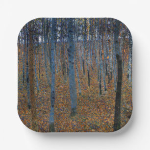 Gustav Klimt - Beukenbos I Papieren Bordje