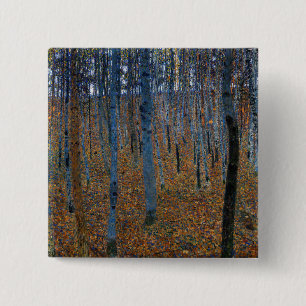 Gustav Klimt - Beukenbos I Vierkante Button 5,1 Cm