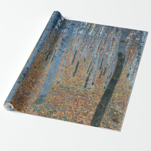 Gustav Klimt Beukenbos Vintage Fijne Kunst Cadeaupapier (Uitgerold)