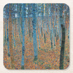 Gustav Klimt Beukenbos Vintage Fijne Kunst Kartonnen Onderzetters
