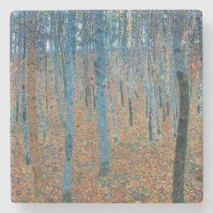 Gustav Klimt Beukenbos Vintage Fijne Kunst Stenen Onderzetter