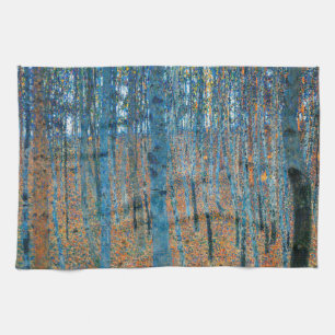 Gustav Klimt Beukenbos Vintage Fijne Kunst Theedoek