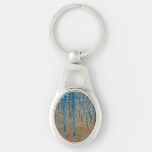 Gustav Klimt Beukenbos Vintage Kunst Sleutelhanger
