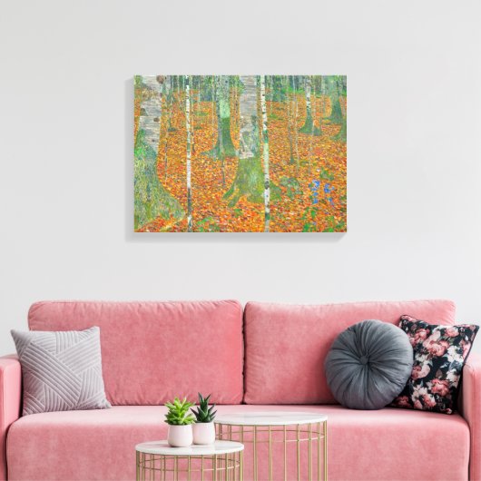 Gustav Klimt - Birch Forest Canvas Afdruk (Insitu (Woonkamer))