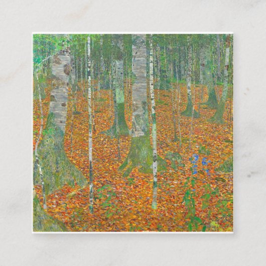 Gustav Klimt - Birch Forest Vierkante Visitekaartje (Voorkant)